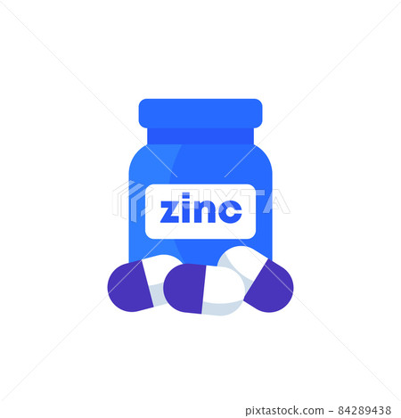 Zinc mineral icon, capsules and bottle vector Zinc mineral icon, capsules and bottle vector 84289438