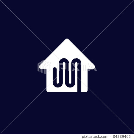 floor heating vector logo with a house floor heating vector logo with a house 84289465