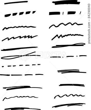 Hand drawn underlines. Drawing brush strokes. Vector illustration. Hand drawn underlines. Drawing brush strokes. Vector illustration. 84290040