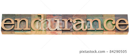 endurance word in letterpress type 84290505