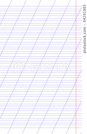 Graph paper. Printable lined grid paper with color horisontal, diagonal lines. Geometric pattern for school, oblique notebook. Realistic lined paper blank size Legal. Exercise page for calligraphy 84291985
