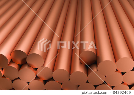 copper billets raw sticks, 3d rendering copper billets raw sticks, 3d rendering 84292469