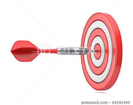Dart hitting red target 3D 84292498