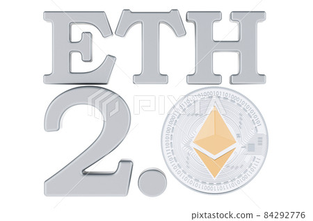 Ethereum 2.0 concept. 3D rendering Ethereum 2.0 concept. 3D rendering 84292776