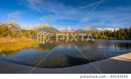 The Strbske pleso, mountain lake in High Tatras National Park. 84293640