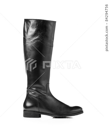 black leather high boot 84294756