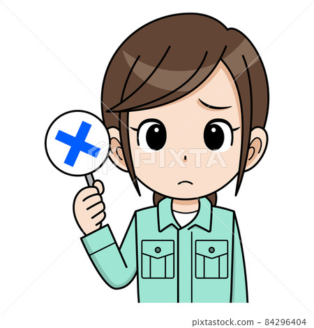 Female worker with a cross tag 84296404