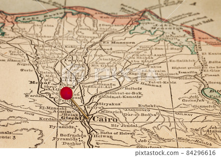 Cairo and Egypt on vintage map Cairo and Egypt on vintage map 84296616