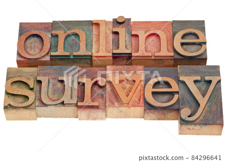 online survey - letterpress type online survey - letterpress type 84296641
