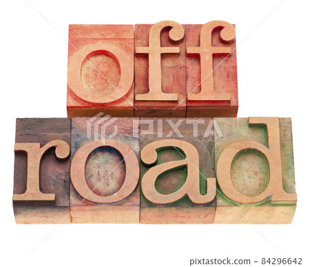 off road words in letterpress type off road words in letterpress type 84296642