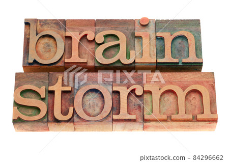 brainstorm word in letterpress type brainstorm word in letterpress type 84296662
