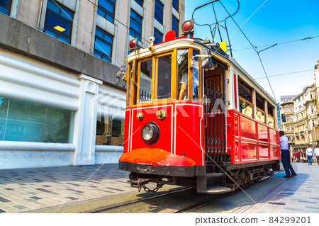 Retro tram in Istanbul, Retro tram in Istanbul, 84299201