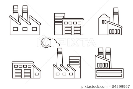 Factory line drawing illustration set 84299967
