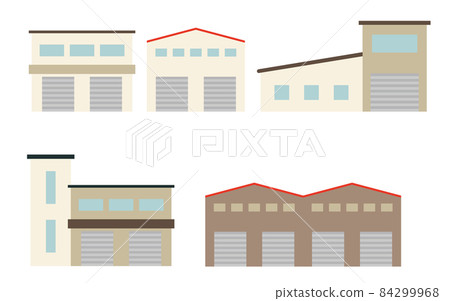 帶百葉窗的倉庫插圖集 84299968
