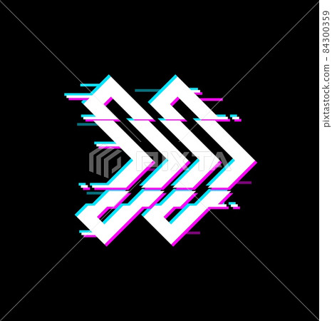 Rewind button isolated jump forward sign ui game design element with glitched effect. Vector digital noise arrow pointing right on malfunction display. Pointer on right ui game interface panel cursor Rewind button isolated jump forward sign ui game design element with glitched effect. Vector digital noise arrow pointing right on malfunction display. Pointer on right ui game interface panel cursor 84300359