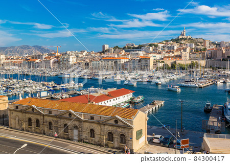 Notre Dame de la Garde and olf port in Marseille, France Notre Dame de la Garde and olf port in Marseille, France 84300417