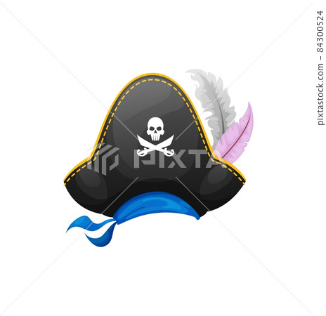 Pirate hat with jolly roger skull with crossed... - Stock Illustration ...