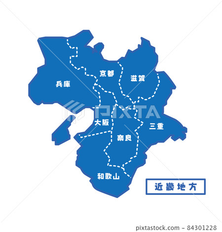 日本近畿地區地圖 簡單的藍色 日本近畿地區地圖 簡單的藍色 84301228