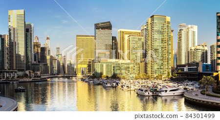 Panorama of Dubai marina 84301499