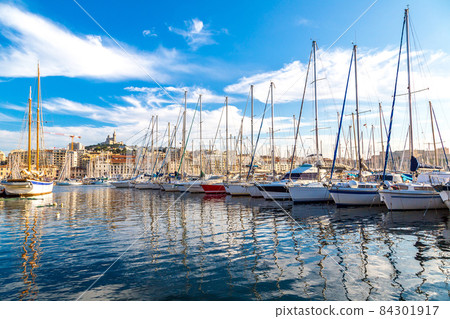 Notre Dame de la Garde and olf port in Marseille, France Notre Dame de la Garde and olf port in Marseille, France 84301917