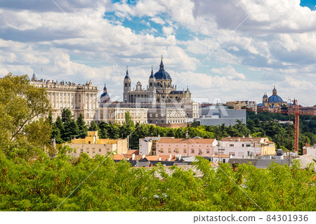 Almudena Cathedral and Royal Palace in Madrid 84301936