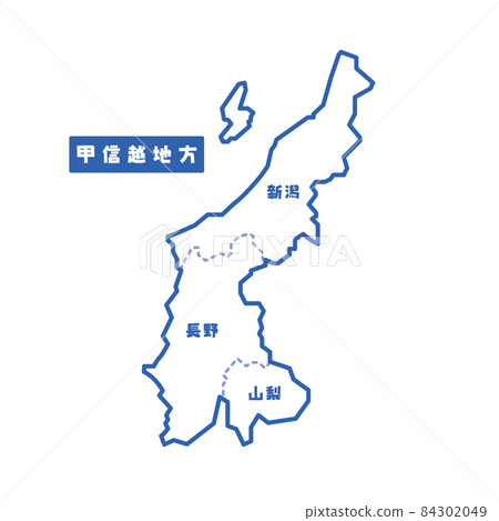 Regional map of Japan Koshinetsu region Simple blank map 84302049