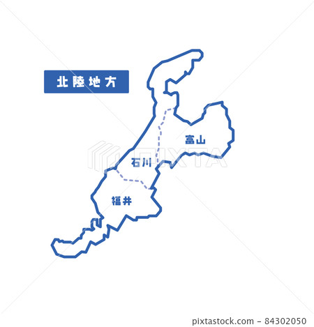 日本北陸地區的區域地圖簡單的空白地圖 日本北陸地區的區域地圖簡單的空白地圖 84302050