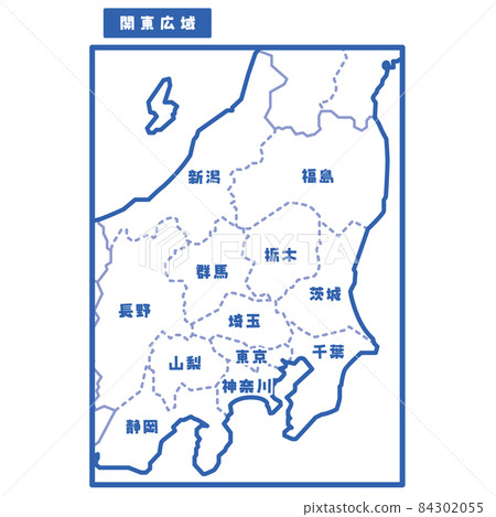 Regional map of Japan Kanto wide area simple blank map Regional map of Japan Kanto wide area simple blank map 84302055