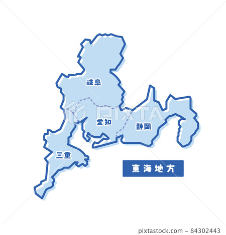 Regional map of Japan Tokai region Simple light blue Regional map of Japan Tokai region Simple light blue 84302443