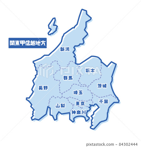 Regional map of Japan Kanto Koshinetsu region Simple light blue Regional map of Japan Kanto Koshinetsu region Simple light blue 84302444