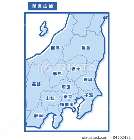 Regional map of Japan Kanto wide area Simple light blue Regional map of Japan Kanto wide area Simple light blue 84302451