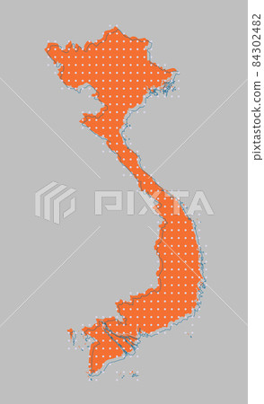 Vector map Vietnam from dots, digital template Vector map Vietnam from dots, digital template 84302482