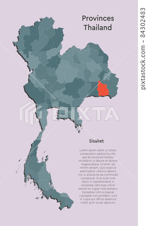 Vector map country Thailand and region Sisaket Vector map country Thailand and region Sisaket 84302483