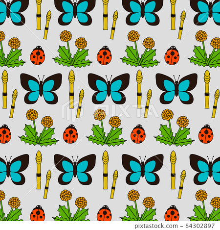 Spring insect design pattern background... - Stock Illustration ...
