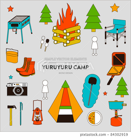 Camp Design Graphic Material-Active Color Illustration- Camp Design Graphic Material-Active Color Illustration- 84302919