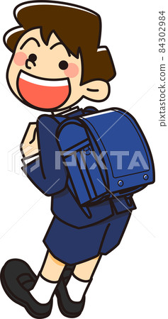 背著藍色書包的小學生 84302984