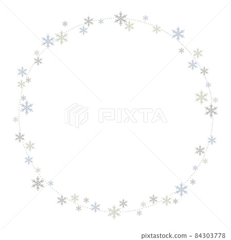 Chic snowflake round frame - Stock Illustration [84303778] - PIXTA