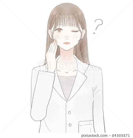 Female doctor in doubt Female doctor in doubt 84303871
