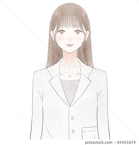 Front and bust up of a female doctor 84303874
