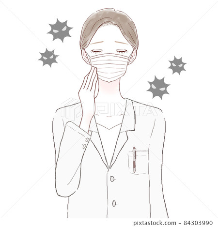 Female doctor wearing a non-woven mask Female doctor wearing a non-woven mask 84303990