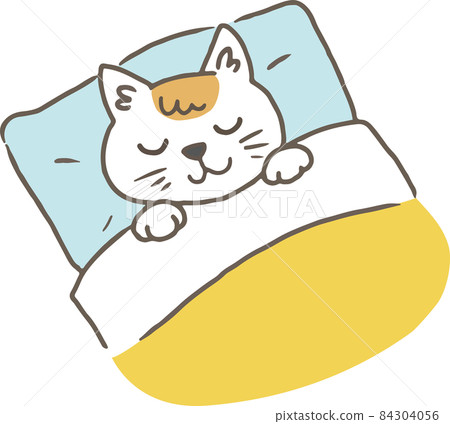 Cute animal illustration / cat_cat sleeping in offton Cute animal illustration / cat_cat sleeping in offton 84304056