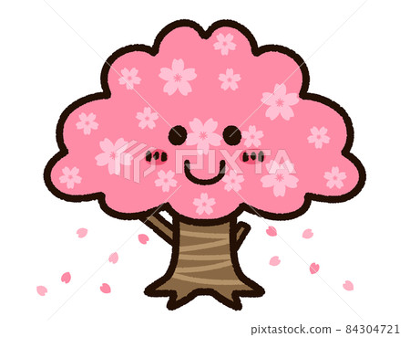 可愛的櫻花樹角色 可愛的櫻花樹角色 84304721