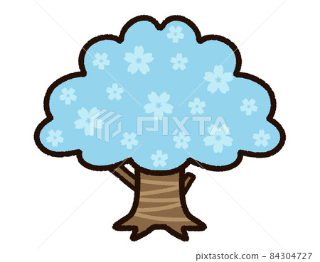 可愛的櫻花樹淺藍色 84304727