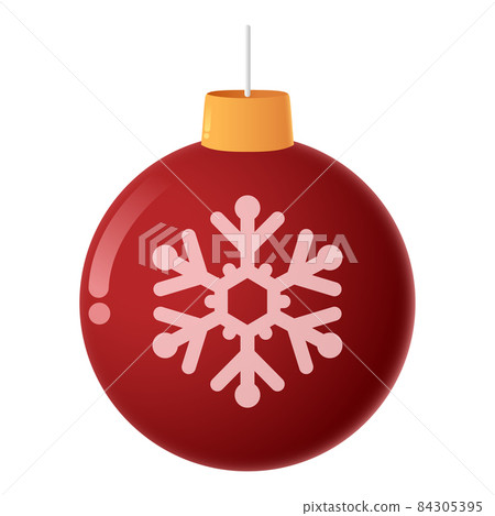 Illustration of cartoon ball ornament, isolated on white background 84305395