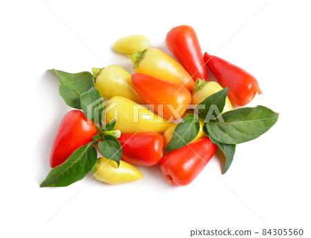 Small hot red chili isolated on white background Small hot red chili isolated on white background 84305560