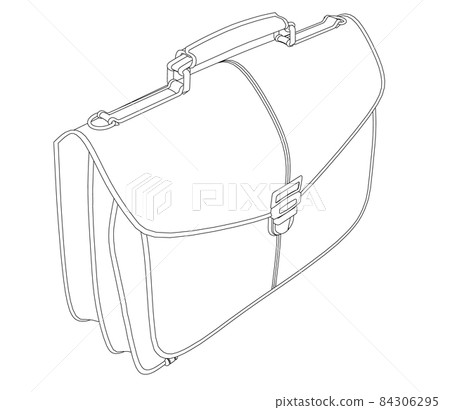 Contour of a business suitcase from black lines isolated on a white background. Isometric view. Vector illustration Contour of a business suitcase from black lines isolated on a white background. Isometric view. Vector illustration 84306295