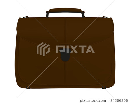 Brown business suitcase isolated on white background. Front view. 3D. Vector illustration 84306296