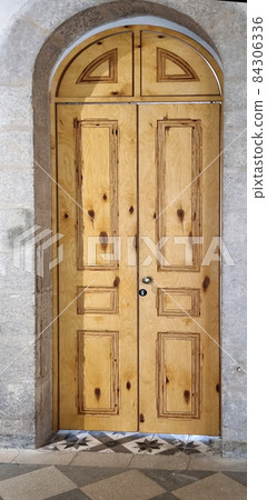 Wooden door made in a sophisticated classic antique style 84306336