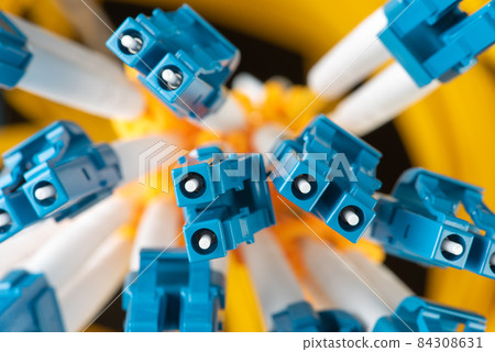 Optical fiber connectors macro view 84308631