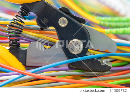 Cable cutter tool and colorful cord, service and repair network Cable cutter tool and colorful cord, service and repair network 84309782